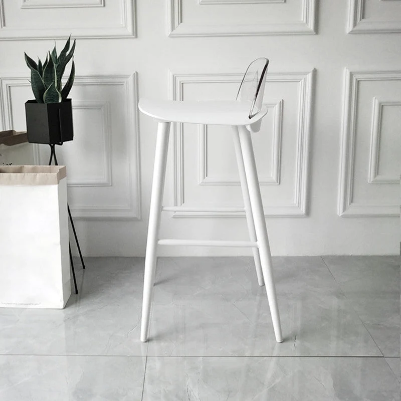 Sgabello da bar moderno Sgabello da bar da bancone plastica con gambe plastica Clearhalo