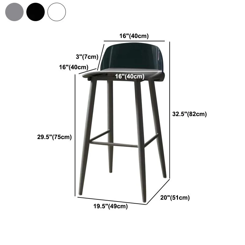 Sgabello da bar moderno Sgabello da bar da bancone plastica con gambe plastica Clearhalo