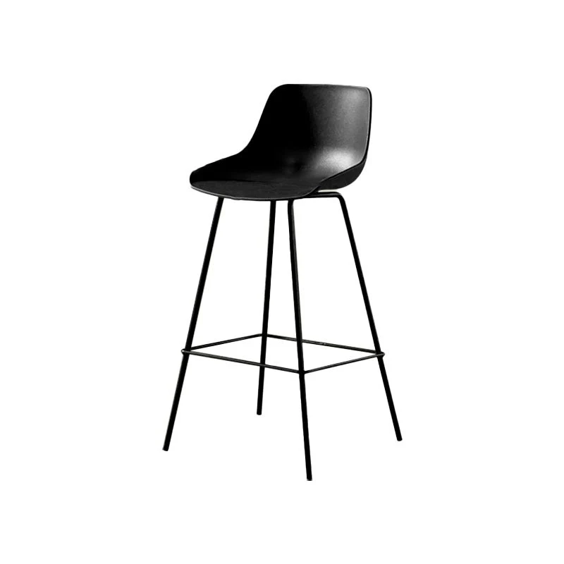 Sgabello da bar moderno Sgabello da bar da bancone plastica con gambe metallo per la casa Clearhalo