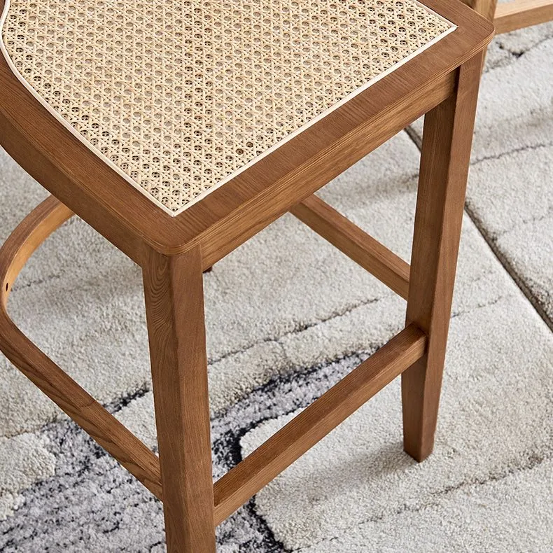 Sgabello da bar moderno Sgabello da bar da bancone legno con gambe legno per bar Clearhalo
