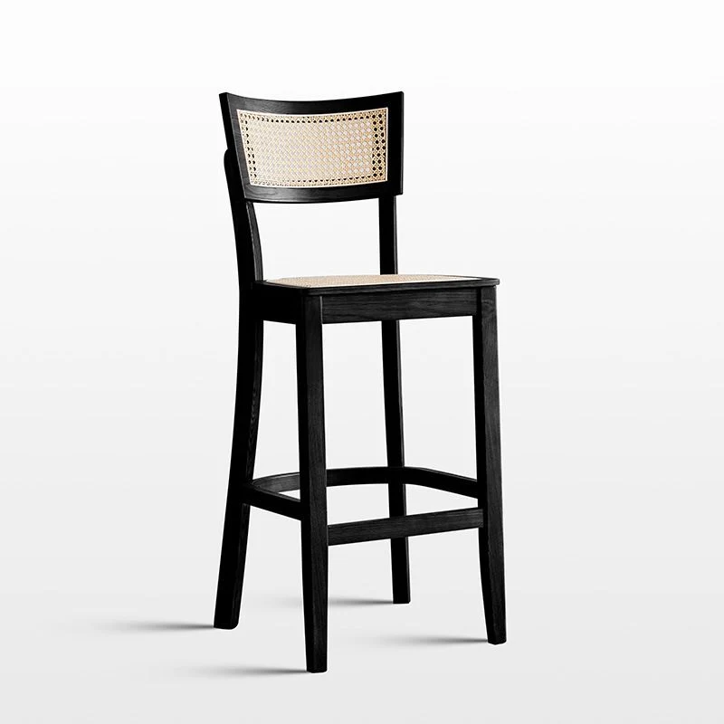 Sgabello da bar moderno Sgabello da bar da bancone legno con gambe legno per bar Clearhalo