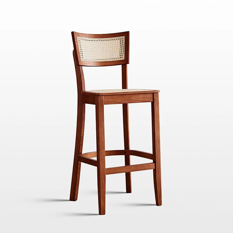 Sgabello da bar moderno Sgabello da bar da bancone legno con gambe legno per bar Clearhalo