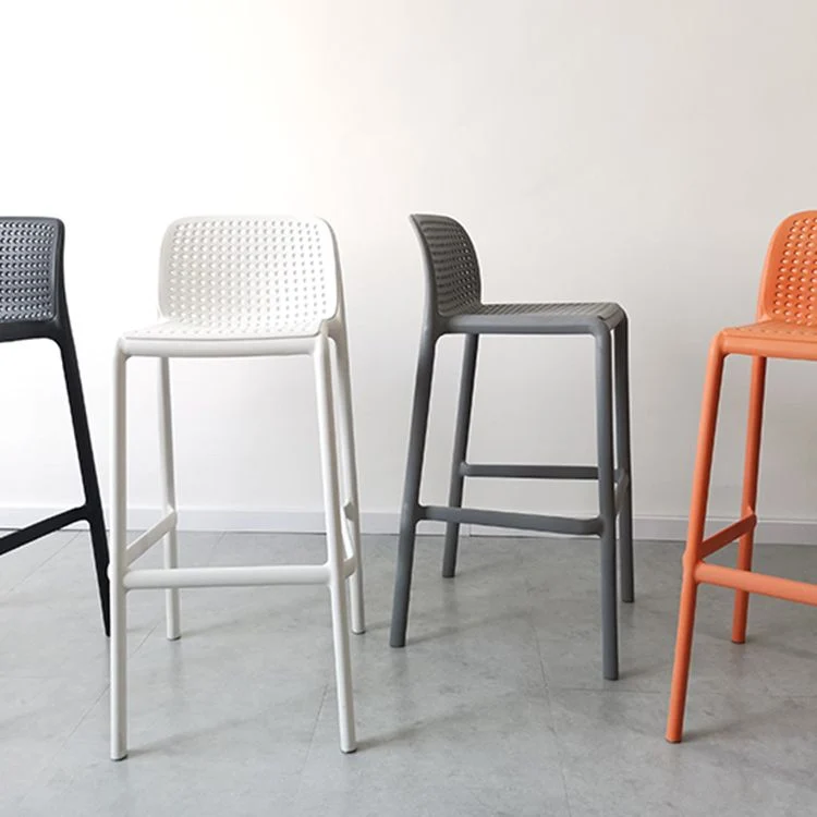 Sgabello da bar moderno Sgabello da bar da bancone plastica con gambe plastica per la casa Clearhalo