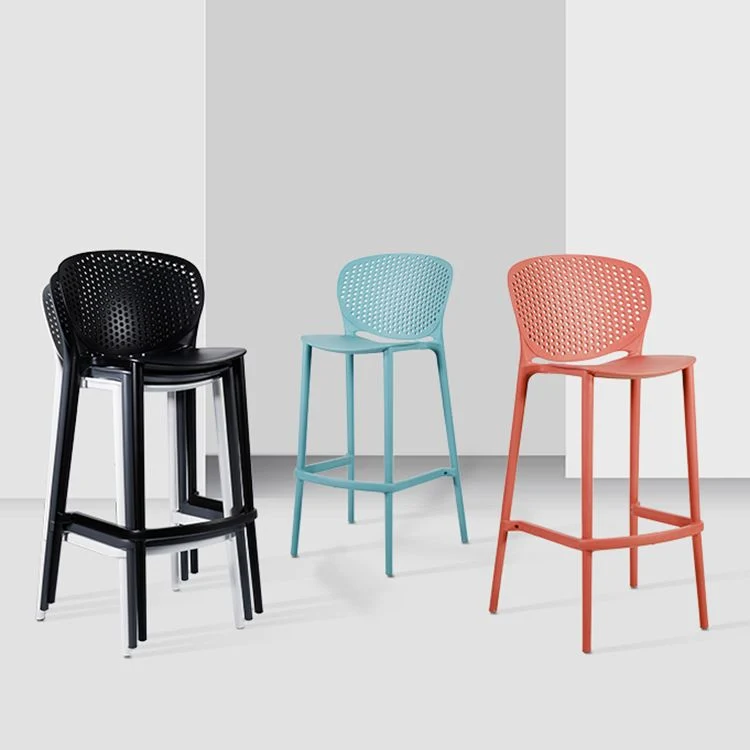 Sgabello da bar moderno Sgabello da bar da bancone plastica con gambe plastica per la casa Clearhalo