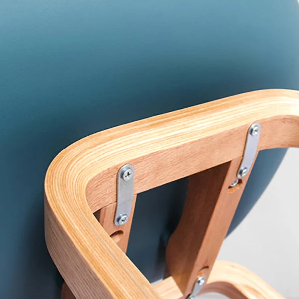 Sgabello da bar moderno Sgabello da bar da bancone plastica con gambe legno Clearhalo