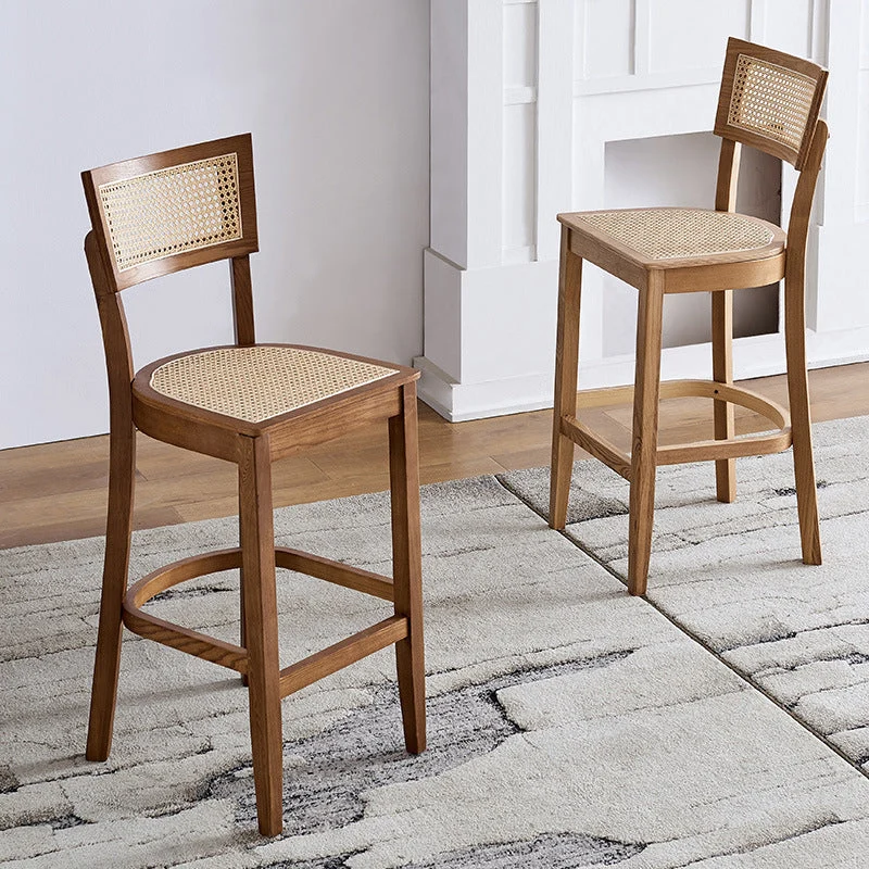 Sgabello da bar moderno Sgabello da bar da bancone legno con gambe legno per cucina Clearhalo
