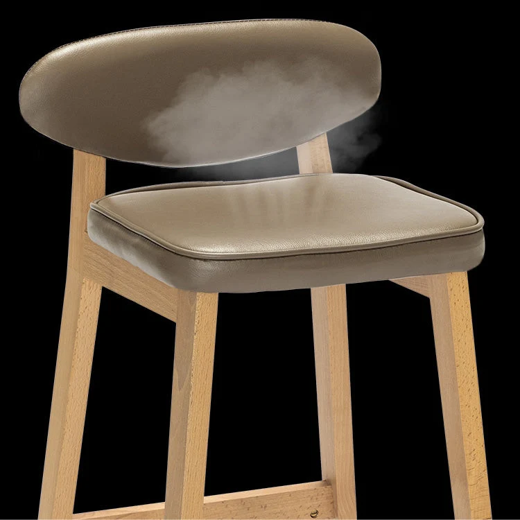 Sgabello da bar moderno Sgabello da bar quadrato con gambe legno per cucina Clearhalo