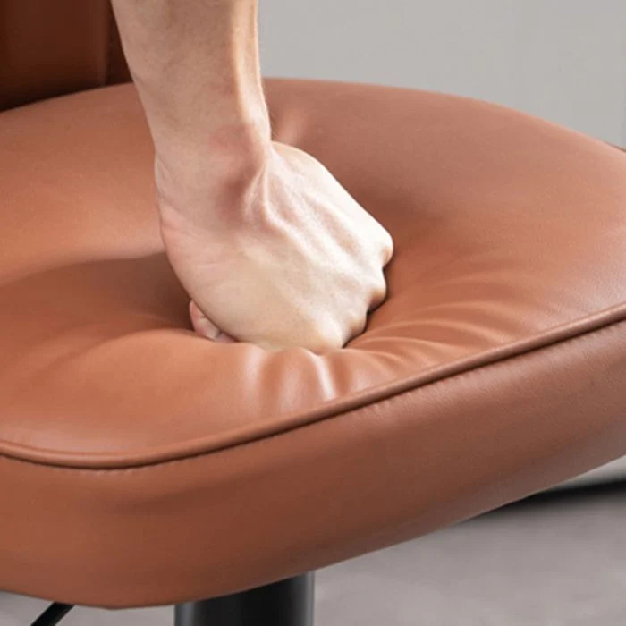 Sgabello da bar moderno Sgabello da bar sollevabile da bancone pelle con gambe metallo Clearhalo