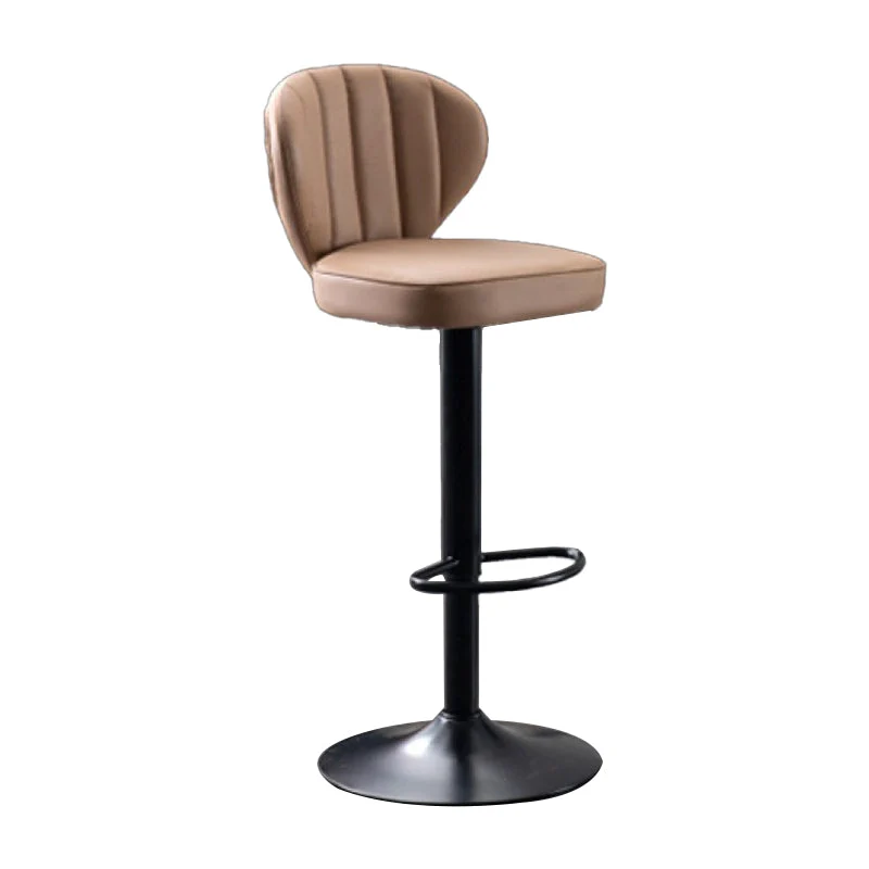 Sgabello da bar moderno Sgabello da bar sollevabile da bancone pelle con gambe metallo Clearhalo