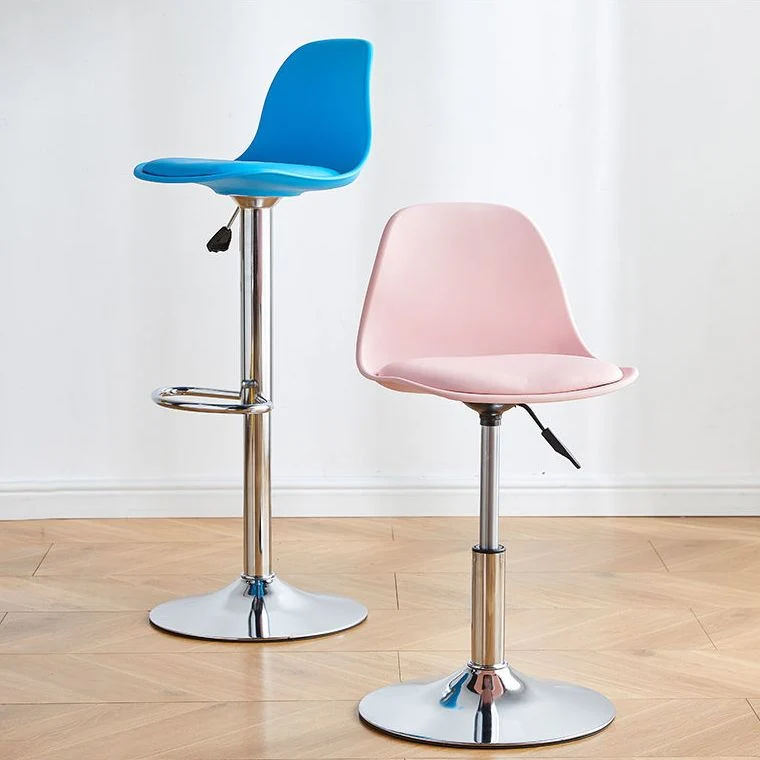Sgabello da bar moderno sollevabile con secchiello, sgabello da bar con gambe metallo Clearhalo