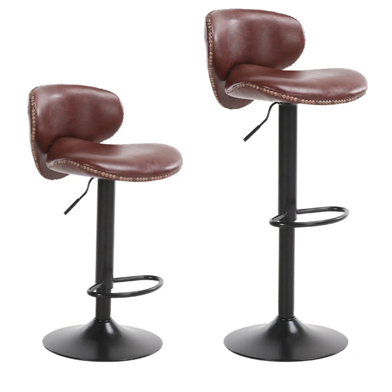Sgabello da bar moderno sollevabile Sgabello da bancone pelle PU con gambe metallo per Bristol Clearhalo