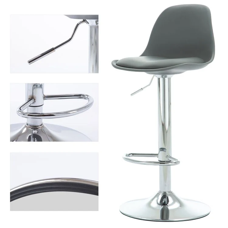 Sgabello da bar moderno sollevabile Sgabello da bar da bancone metallo con gambe metallo Clearhalo