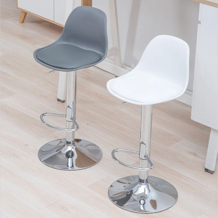 Sgabello da bar moderno sollevabile Sgabello da bar da bancone metallo con gambe metallo Clearhalo