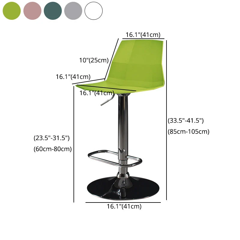 Sgabello da bar moderno sollevabile Sgabello da bar plastica con gambe metallo Clearhalo