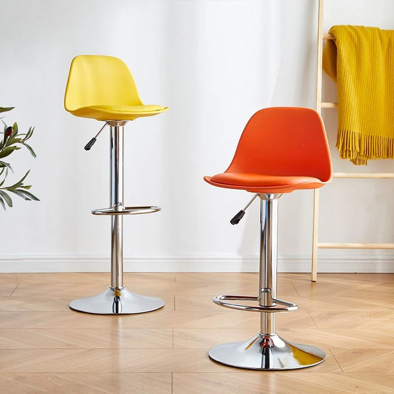Sgabello da bar moderno sollevabile Sgabello da bar plastica con gambe metallo Clearhalo