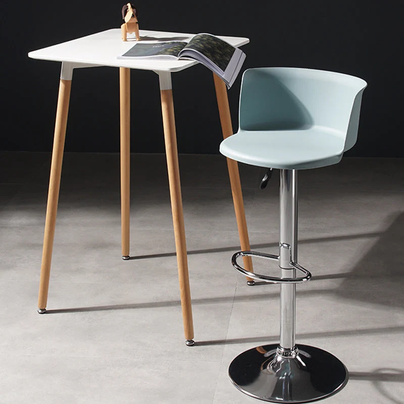 Sgabello da bar moderno sollevabile Sgabello da bar da bancone metallo con gambe metallo Clearhalo