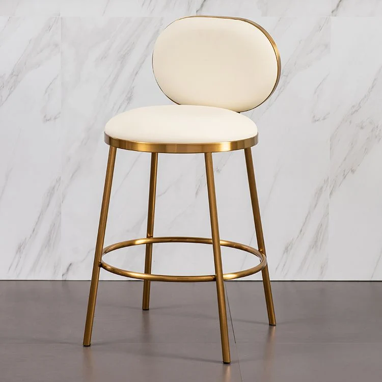 Sgabello da bar Nordic Glam Sgabello da bar da bancone pelle PU con gambe metallo Clearhalo