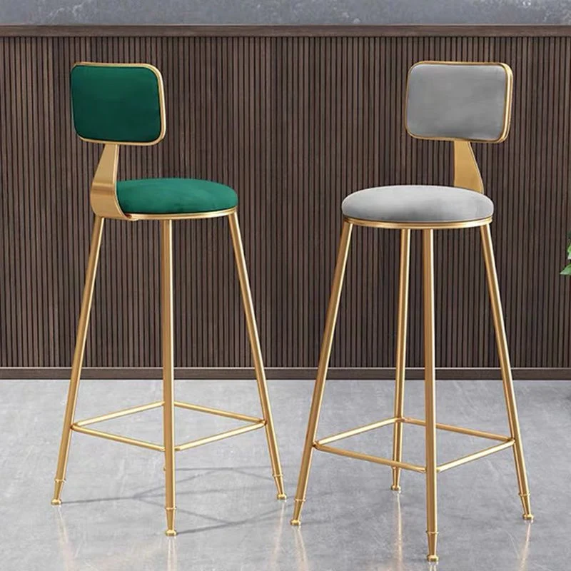 Sgabello da bar Nordic Glam Sgabello da bar rotondo per la casa con gambe metallo Clearhalo