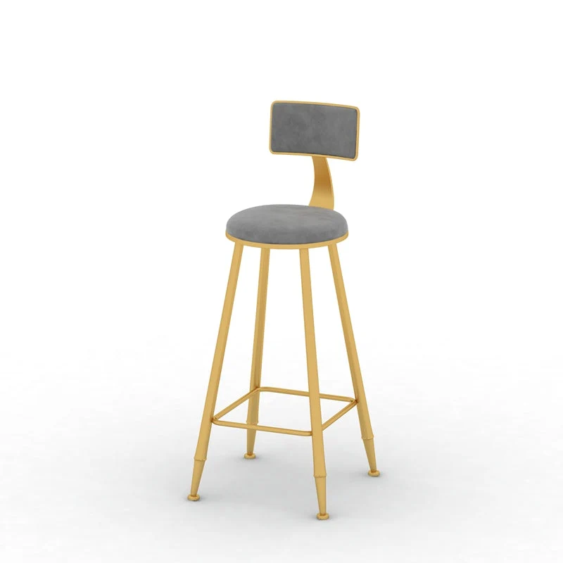 Sgabello da bar Nordic Glam Sgabello da bar rotondo con gambe metallo Clearhalo