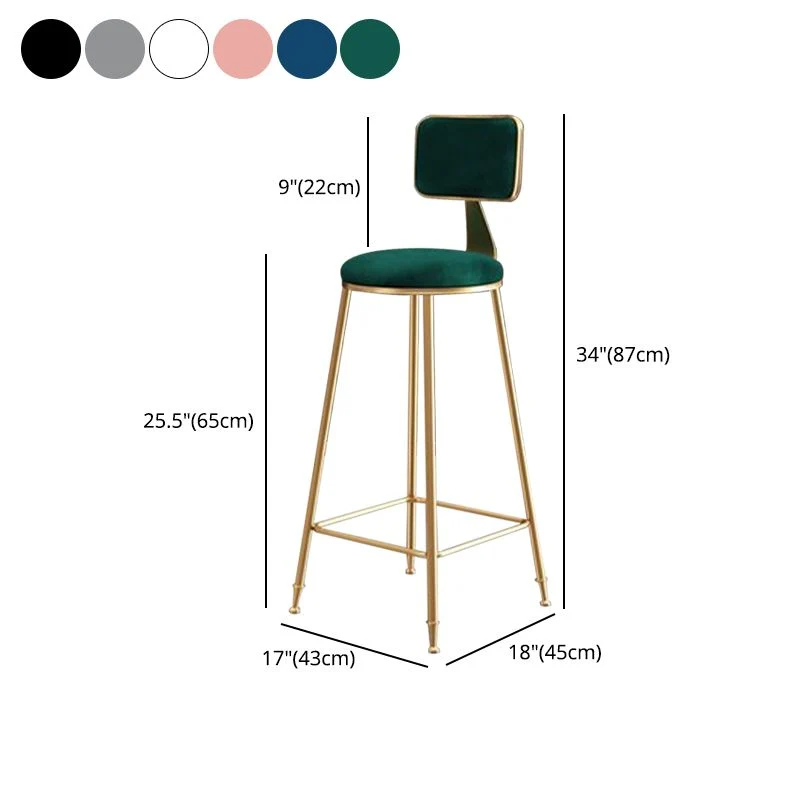 Sgabello da bar Nordic Glam Sgabello da bar rotondo con gambe metallo Clearhalo