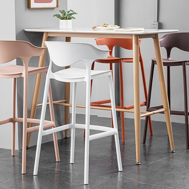 Sgabello da bar nordico impilabile Sgabello da bar plastica con gambe plastica per la casa Clearhalo