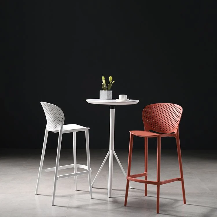 Sgabello da bar nordico Sgabello da bar da bancone plastica per bar da cucina con gambe plastica Clearhalo