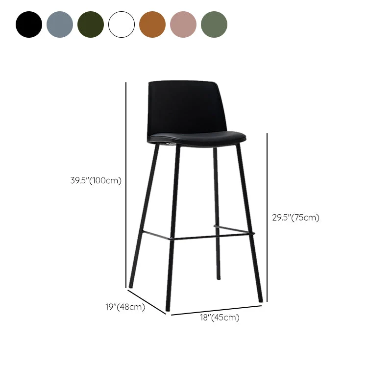Sgabello da bar pelle PU stile moderno Sgabello da bar con sedile quadrato e gambe metallo Clearhalo
