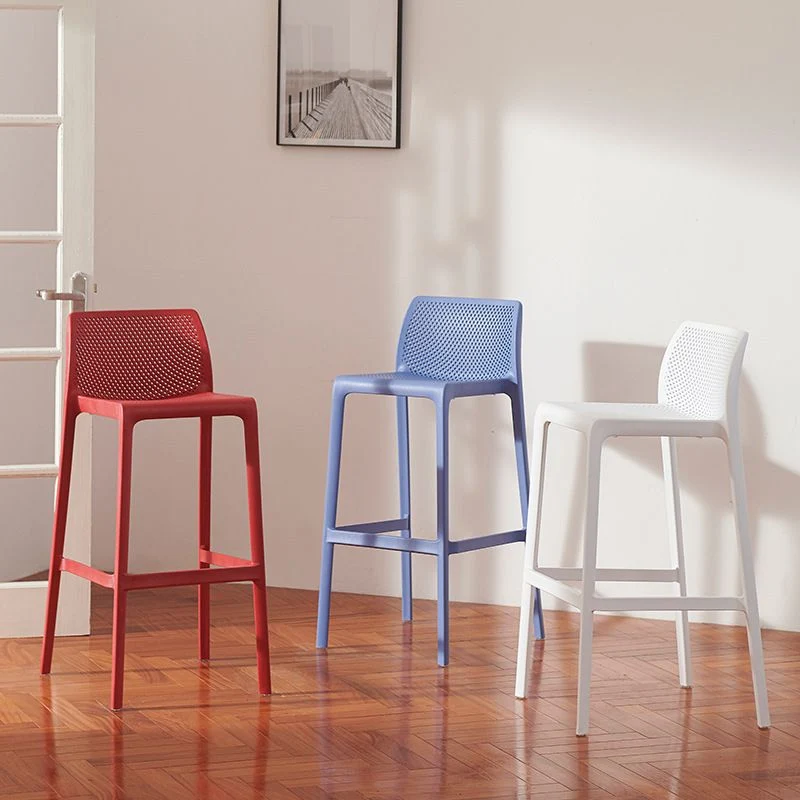Sgabello da bar plastica impilabile semplice nordico per la casa Clearhalo