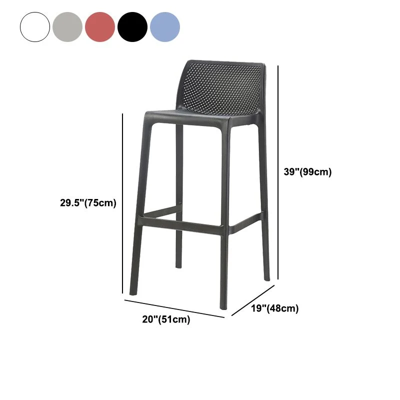 Sgabello da bar plastica impilabile semplice nordico per la casa Clearhalo