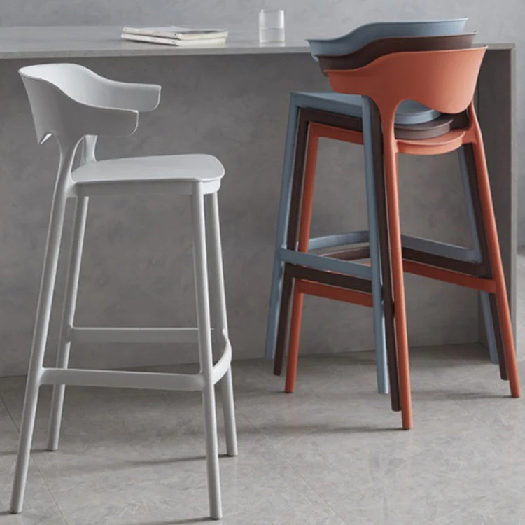 Sgabello da bar plastica impilabile stile moderno per la casa Clearhalo