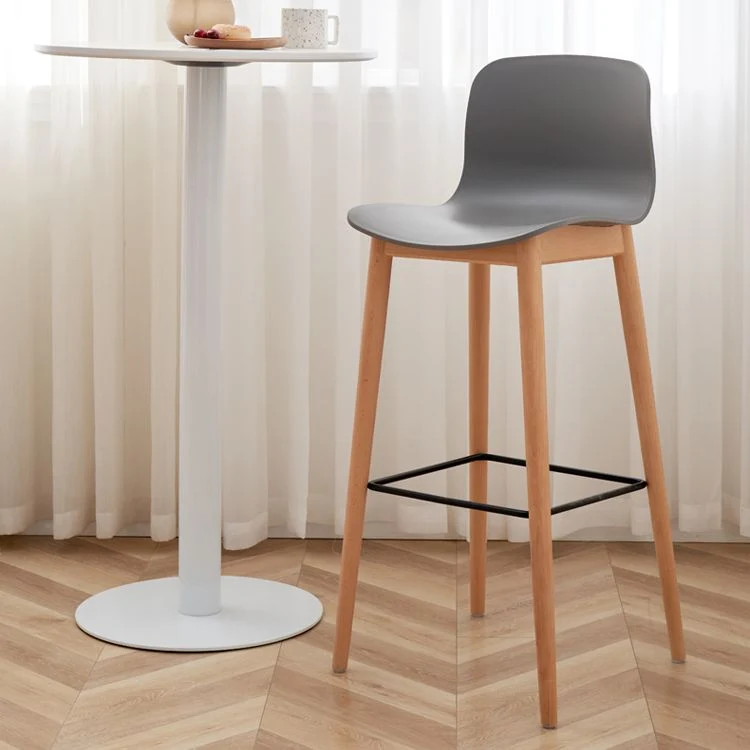 Sgabello da bar plastica stile moderno Sgabello da bar da bancone legno per la casa Clearhalo