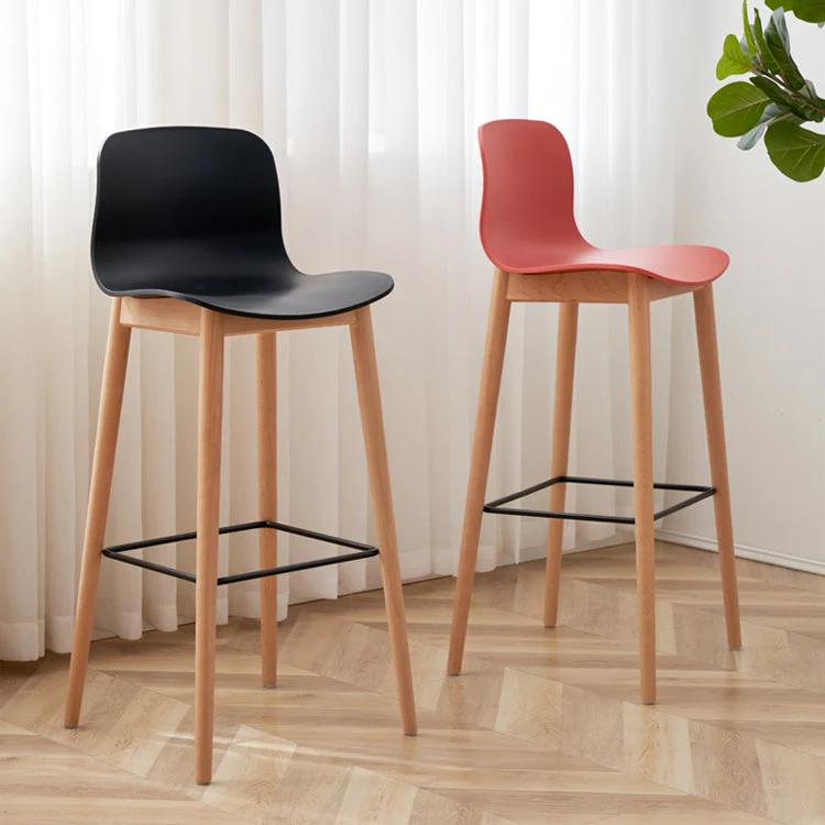 Sgabello da bar plastica stile moderno Sgabello da bar da bancone legno per la casa Clearhalo