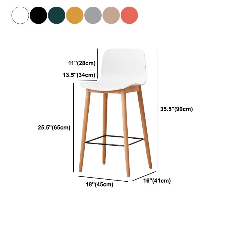 Sgabello da bar plastica stile moderno Sgabello da bar da bancone legno per la casa Clearhalo