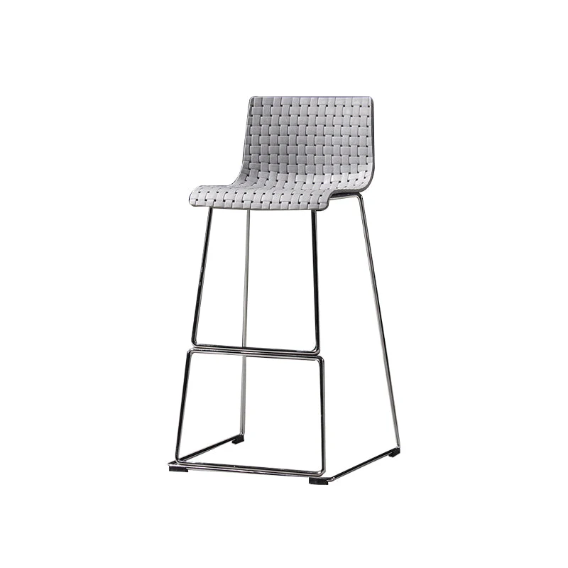 Sgabello da bar plastica stile moderno Sgabello da bar con seduta rettangolare e gambe metallo Clearhalo