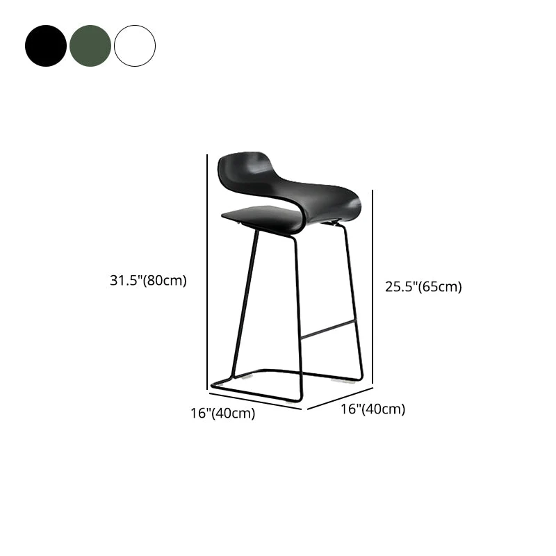 Sgabello da bar poggiapiedi plastica scandinava con finitura opaca. Sgabello da caffetteria Clearhalo