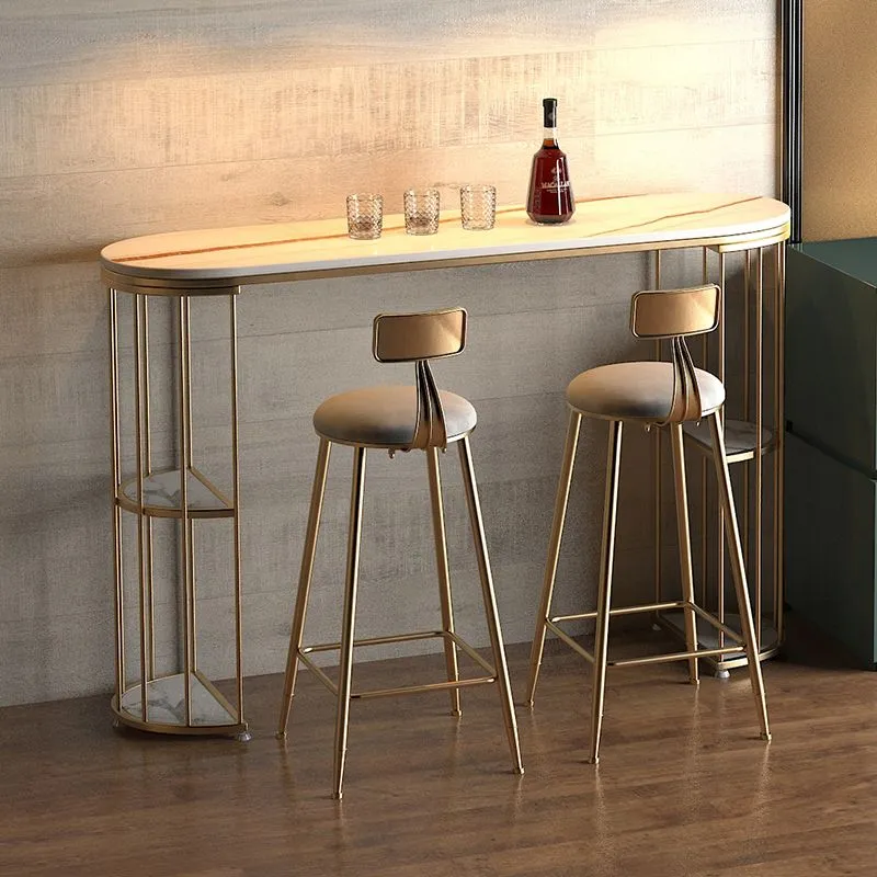Sgabello da bar poggiapiedi da soggiorno con base metallo Sgabello da bar e bancone scandinavo Clearhalo