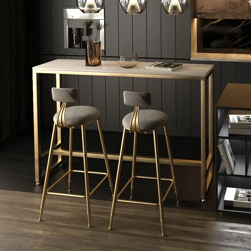 Sgabello da bar poggiapiedi da soggiorno con base metallo Sgabello da bar e bancone scandinavo Clearhalo