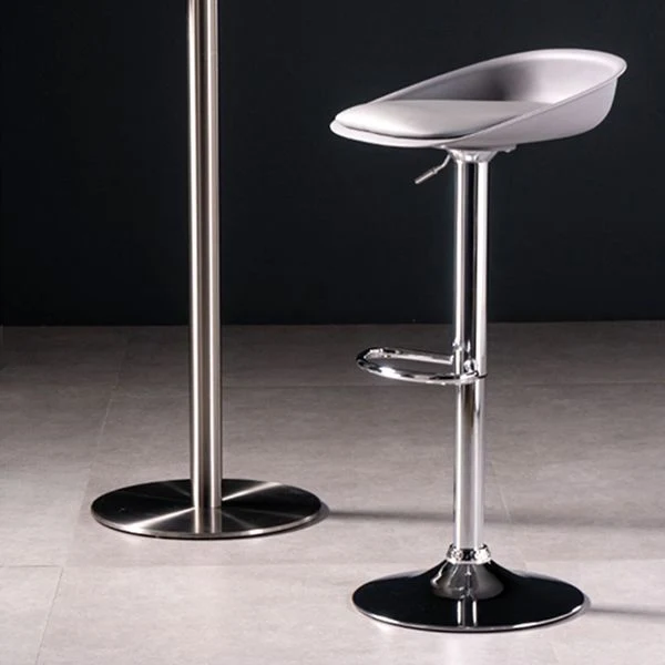 Sgabello da bar regolabile con schienale basso e regolabile stile moderno con gambe metallo Clearhalo