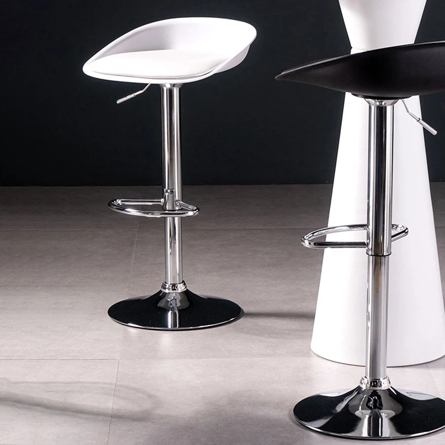 Sgabello da bar regolabile con schienale basso e regolabile stile moderno con gambe metallo Clearhalo