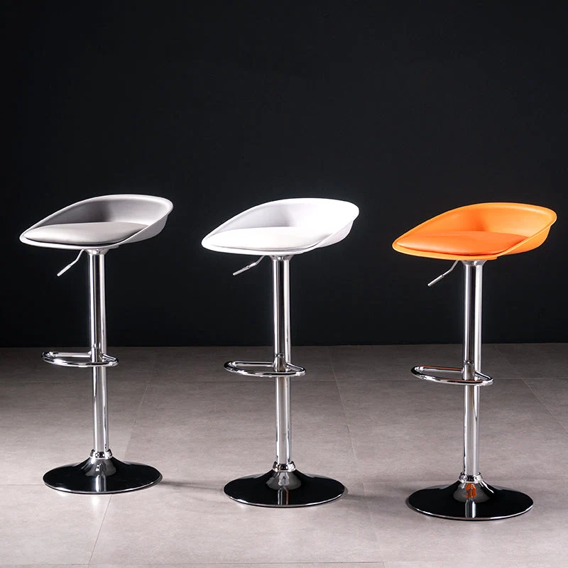 Sgabello da bar regolabile con schienale basso e regolabile stile moderno con gambe metallo Clearhalo