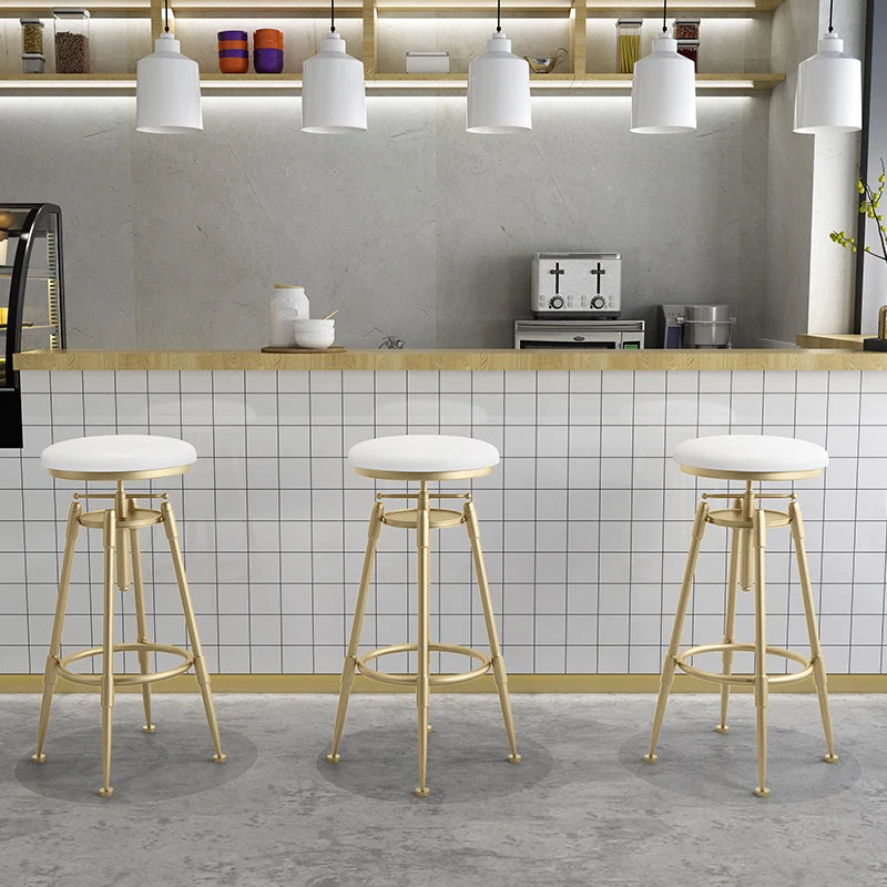 Sgabello da bar rotondo metallo stile nordico per cucina Clearhalo
