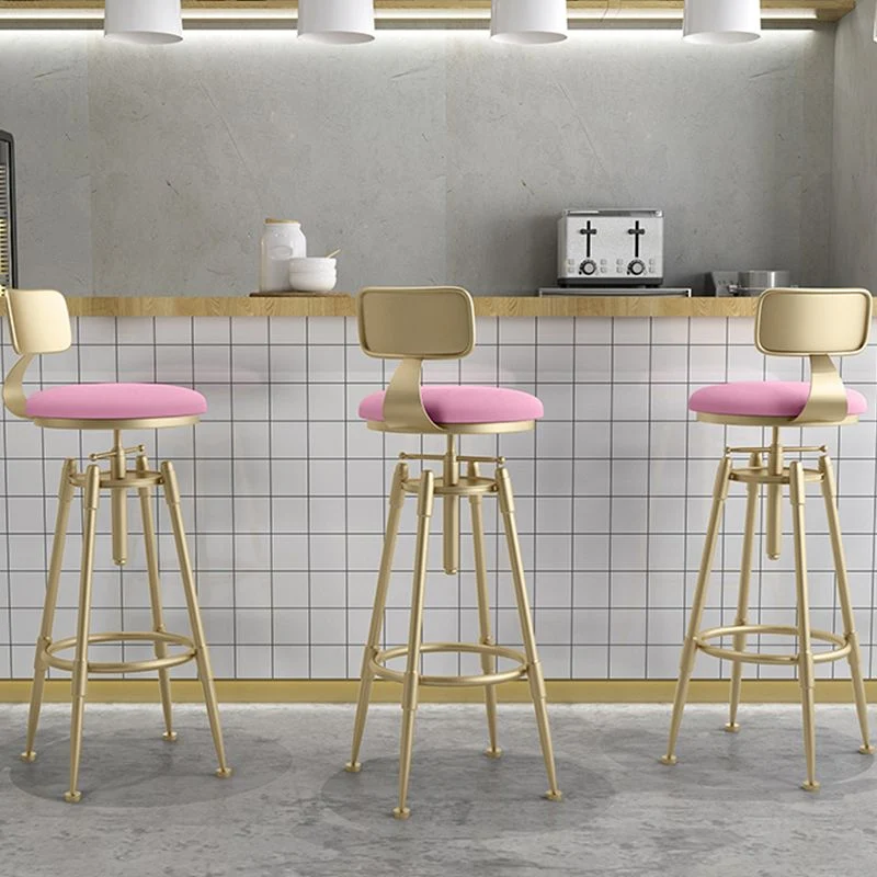 Sgabello da bar rotondo metallo stile nordico per cucina Clearhalo