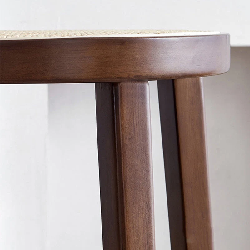 Sgabello da bar rotondo stile moderno senza schienale Sgabello da bar rotondo con gambe legno Clearhalo