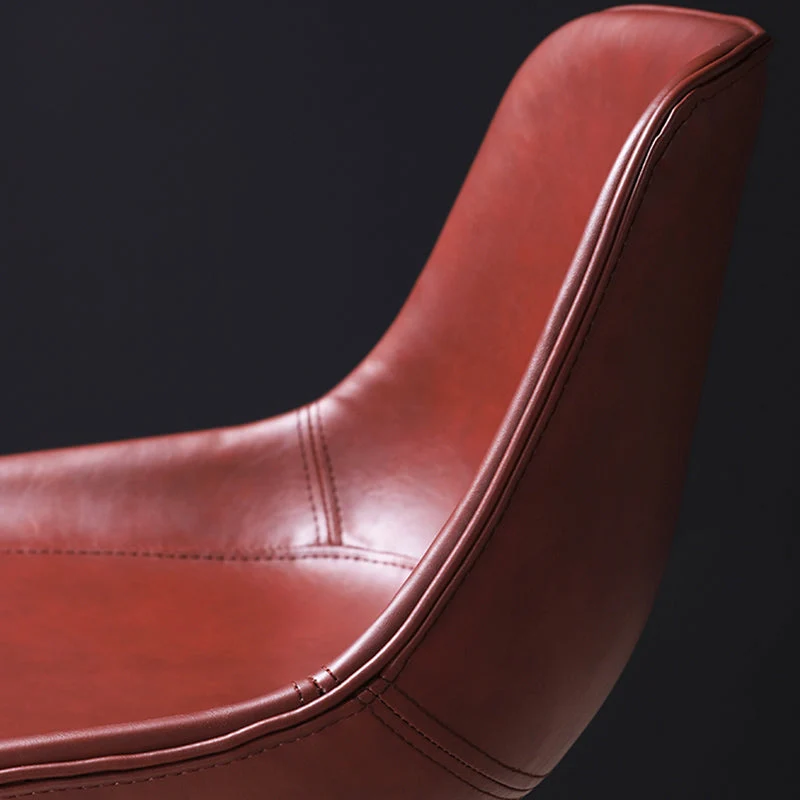 Sgabello da bar scandinavo con schienale basso Sgabello da bar pelle con finitura opaca Clearhalo