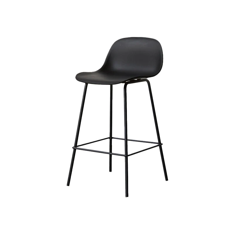 Sgabello da bar scandinavo con schienale basso e finitura opaca Clearhalo