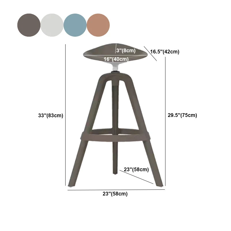 Sgabello da bar scandinavo girevole con secchiello Sgabello da bar senza braccioli plastica con 3 gambe Clearhalo