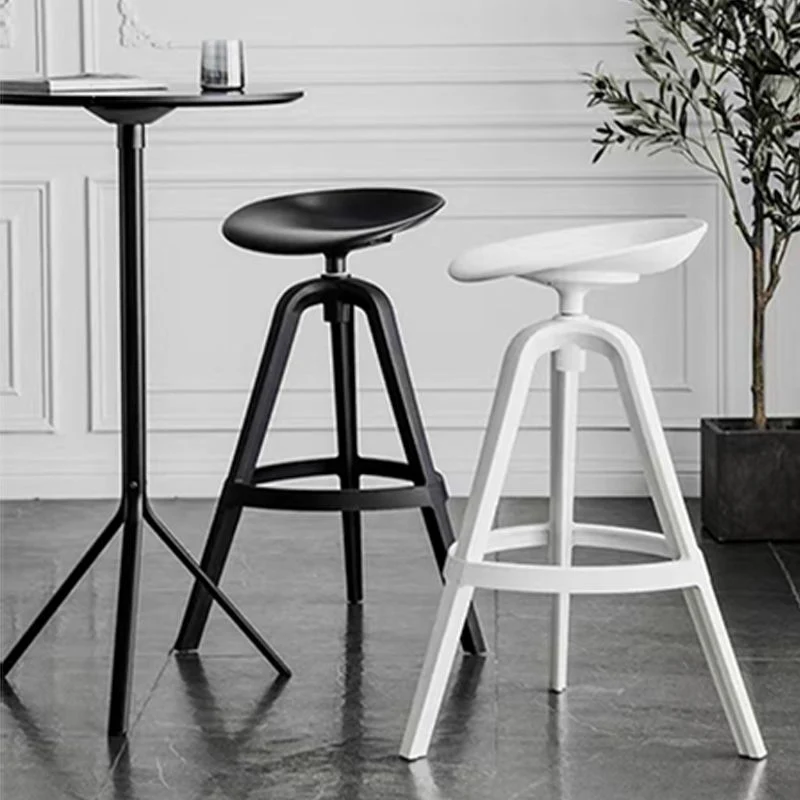 Sgabello da bar scandinavo girevole con secchiello Sgabello da bar senza braccioli plastica con 3 gambe Clearhalo