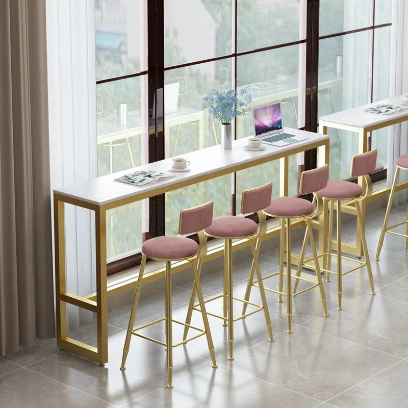 Sgabello da bar scandinavo imbottito Sgabello da bar rotondo ad altezza bar per interni Clearhalo