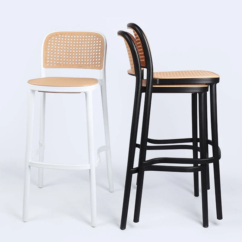 Sgabello da bar scandinavo impilabile Sgabello da bar senza braccioli plastica per soggiorno Clearhalo