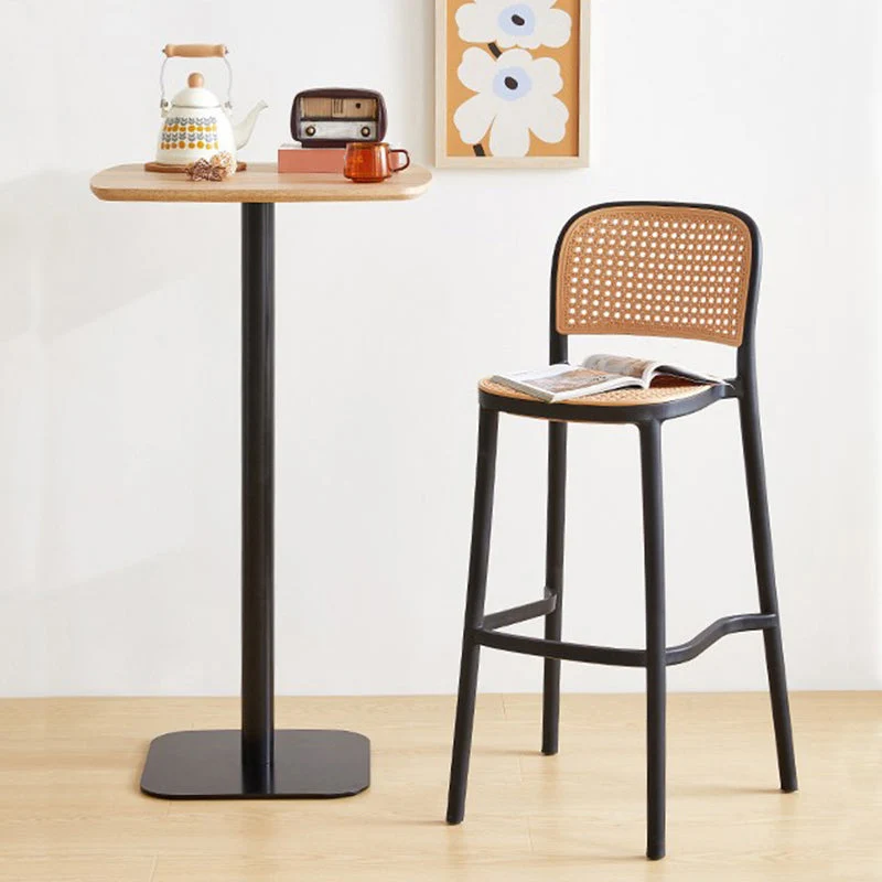 Sgabello da bar scandinavo impilabile Sgabello da bar senza braccioli plastica per soggiorno Clearhalo